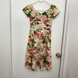 Floral Dress in Pink and Green